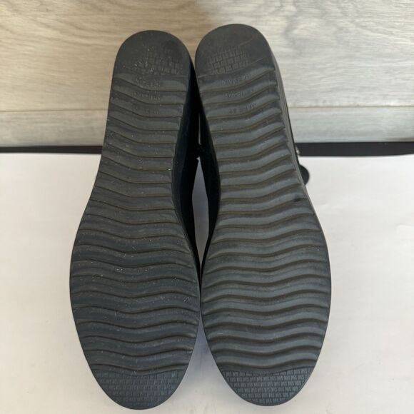 Stuart Weitzman Black  Suede Bootie Platform Wedge Women 7.5 M Buckle Zip - Picture 15 of 16